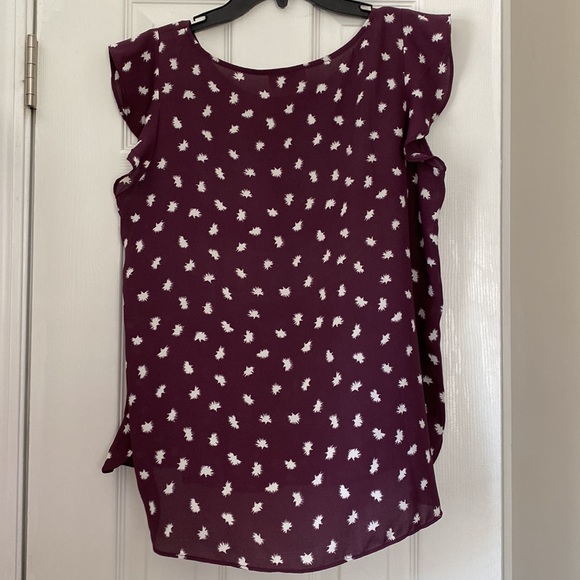 Plum Flutter Sleeve Peplum Top from Loft - Picture 2 of 3